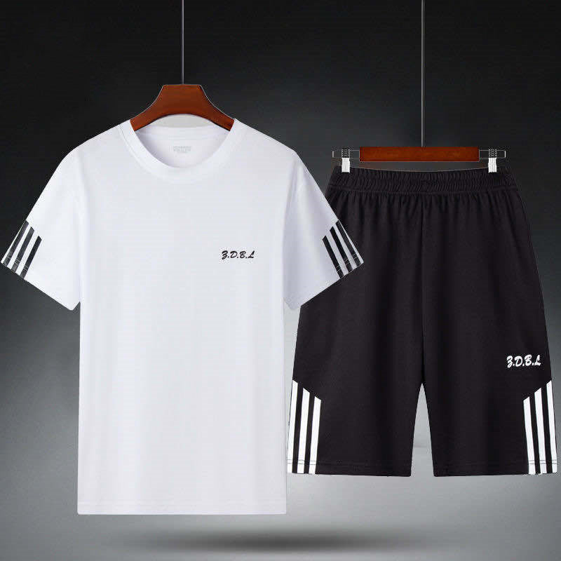 T-shirt à manches ample à séchage rapide, short de basketball, entraînement et course à pied