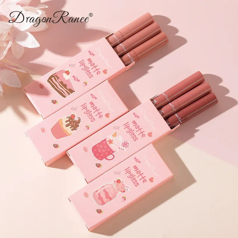 Kit 3 Rouges à Lèvres Liquides Matte — Longue Tenue &amp; Waterproof